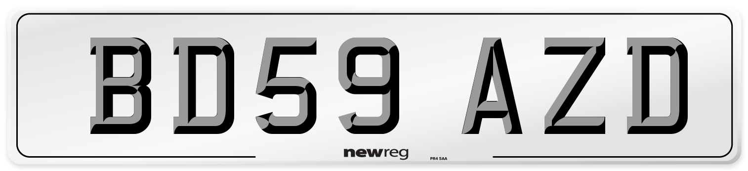 BD59 AZD Number Plate from New Reg